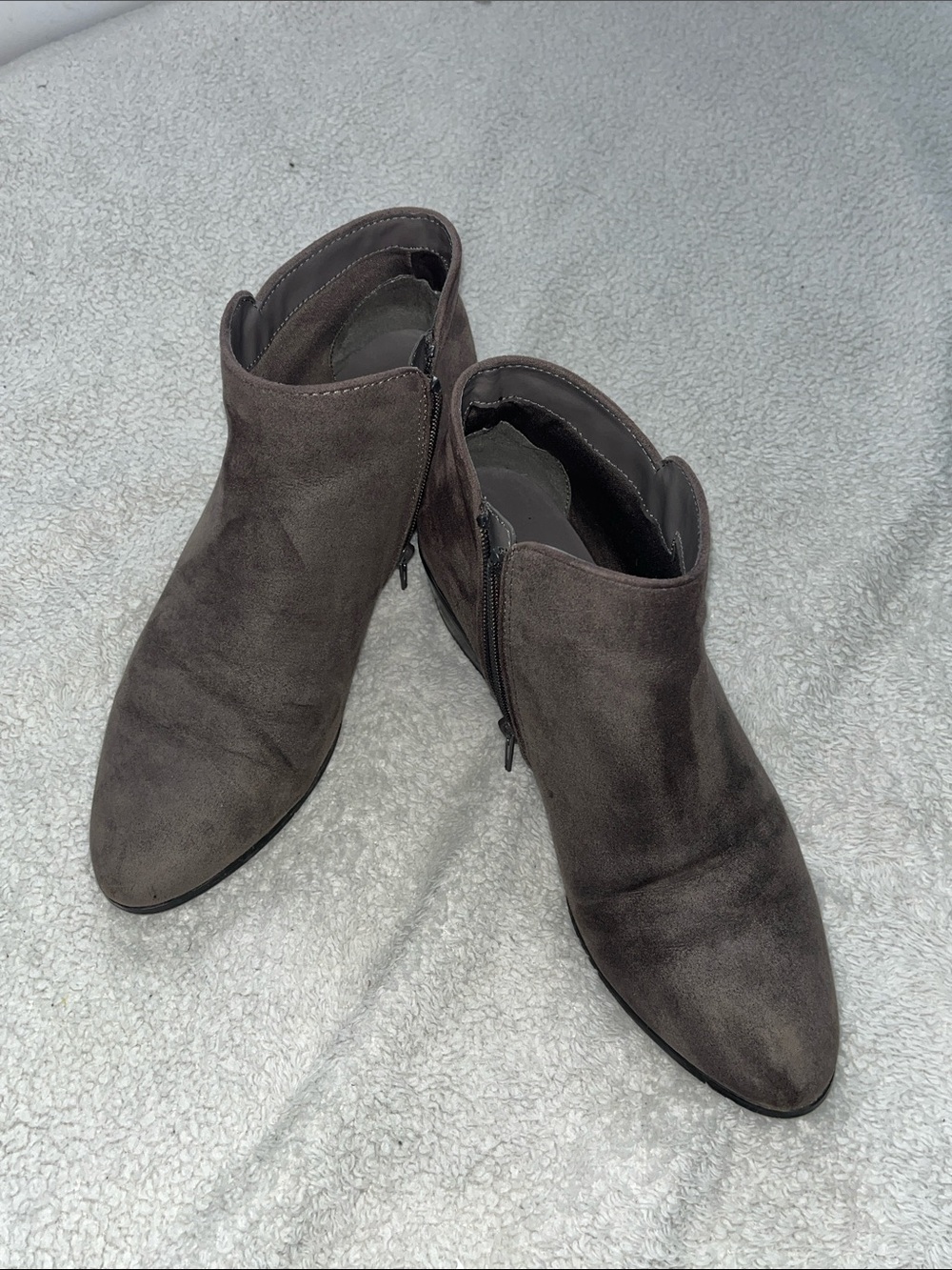Sears Gray Suede Women's Ankle Booties